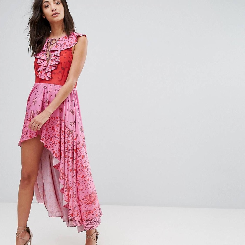 ASOS Tall high low lace up maxi dress